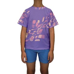 Purple Abstraction Kid s Short Sleeve Swimwear