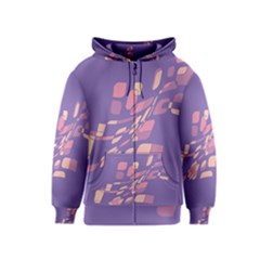 Purple Abstraction Kids  Zipper Hoodie by Valentinaart