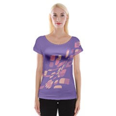 Purple Abstraction Women s Cap Sleeve Top by Valentinaart