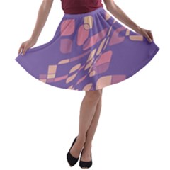 Purple Abstraction A-line Skater Skirt