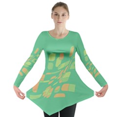 Green Abastraction Long Sleeve Tunic 