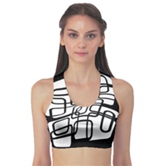 White Abstraction Sports Bra by Valentinaart