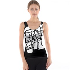 White Abstraction Tank Top by Valentinaart