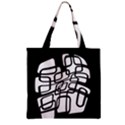 White abstraction Zipper Grocery Tote Bag View1