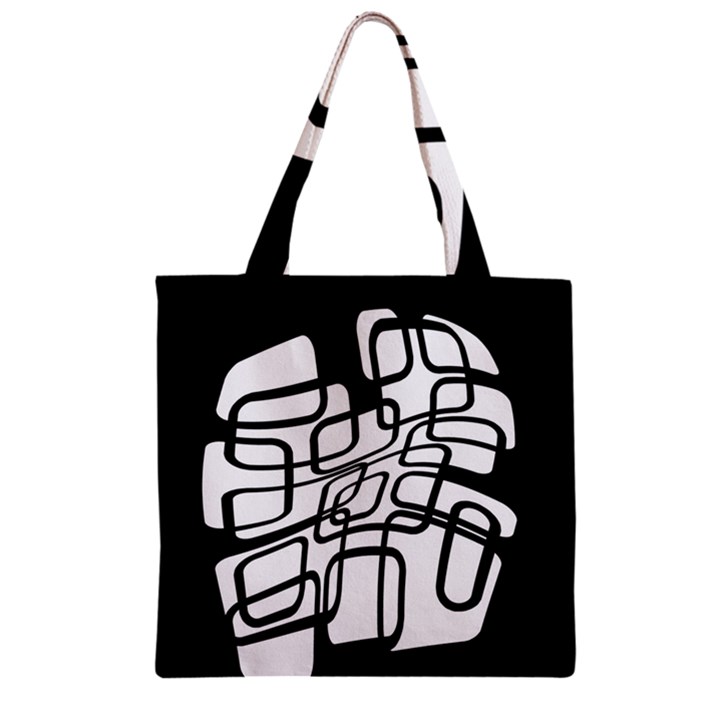 White abstraction Zipper Grocery Tote Bag