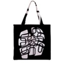 White abstraction Zipper Grocery Tote Bag View2