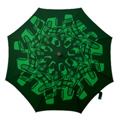 Green Abstraction Hook Handle Umbrellas (large)