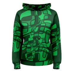 Green Abstraction Women s Pullover Hoodie by Valentinaart