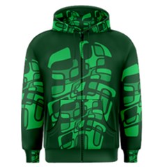 Green Abstraction Men s Zipper Hoodie by Valentinaart