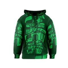 Green Abstraction Kids  Zipper Hoodie by Valentinaart