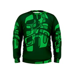 Green Abstraction Kids  Sweatshirt by Valentinaart