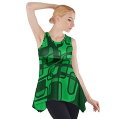 Green Abstraction Side Drop Tank Tunic