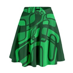 Green Abstraction High Waist Skirt by Valentinaart