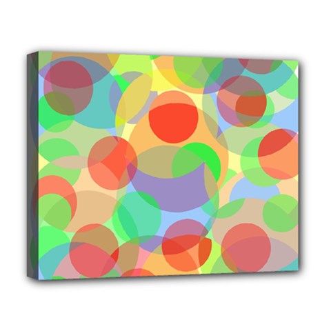 Colorful Circles Deluxe Canvas 20  X 16   by Valentinaart