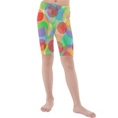 Colorful Circles Kid s Mid Length Swim Shorts