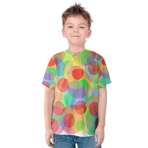 Colorful Circles Kid s Cotton Tee by Valentinaart