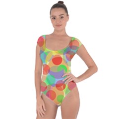 Colorful Circles Short Sleeve Leotard  by Valentinaart