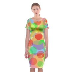 Colorful Circles Classic Short Sleeve Midi Dress by Valentinaart