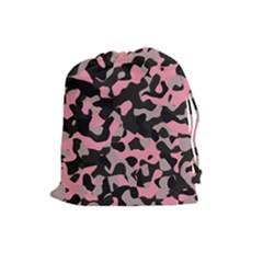 Kitty Camo Drawstring Pouches (large)  by TRENDYcouture