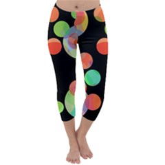 Colorful Circles Capri Winter Leggings  by Valentinaart