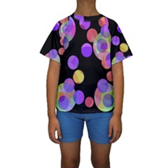 Colorful Decorative Circles Kid s Short Sleeve Swimwear