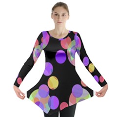 Colorful Decorative Circles Long Sleeve Tunic 