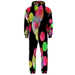 Colorful Decorative Circles Hooded Jumpsuit (men)  by Valentinaart