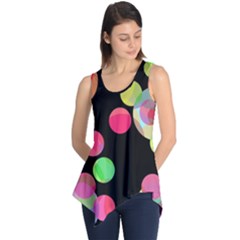 Colorful Decorative Circles Sleeveless Tunic