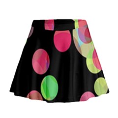 Colorful Decorative Circles Mini Flare Skirt