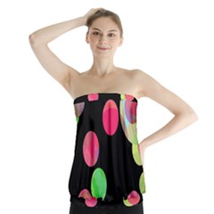 Colorful Decorative Circles Strapless Top