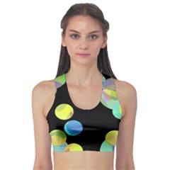 Yellow Circles Sports Bra by Valentinaart