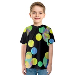 Yellow Circles Kid s Sport Mesh Tee