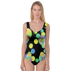 Yellow Circles Princess Tank Leotard 