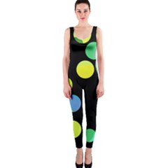 Yellow Circles Onepiece Catsuit by Valentinaart