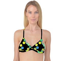 Yellow Circles Reversible Tri Bikini Top