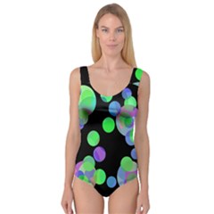 Green Decorative Circles Princess Tank Leotard 