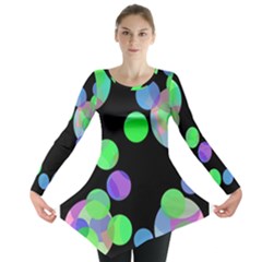 Green Decorative Circles Long Sleeve Tunic 