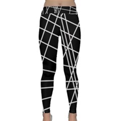 Black And White Simple Design Yoga Leggings by Valentinaart