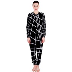 Black And White Simple Design Onepiece Jumpsuit (ladies)  by Valentinaart