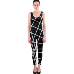 Black And White Simple Design Onepiece Catsuit by Valentinaart