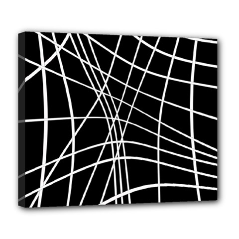 Black And White Elegant Lines Deluxe Canvas 24  X 20   by Valentinaart