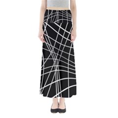 Black And White Elegant Lines Maxi Skirts