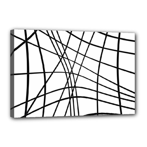 Black And White Decorative Lines Canvas 18  X 12  by Valentinaart