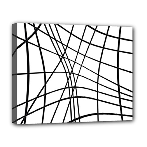 Black And White Decorative Lines Deluxe Canvas 20  X 16   by Valentinaart