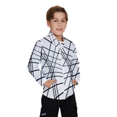 Black And White Decorative Lines Wind Breaker (kids)