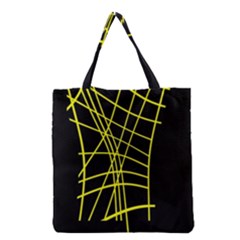 Yellow Abstraction Grocery Tote Bag by Valentinaart