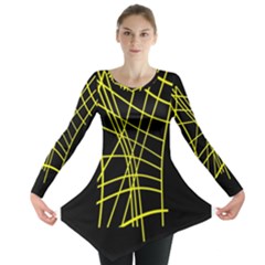 Yellow Abstraction Long Sleeve Tunic 