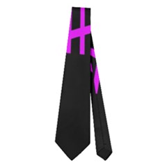 Neon Purple Abstraction Neckties (two Side)  by Valentinaart