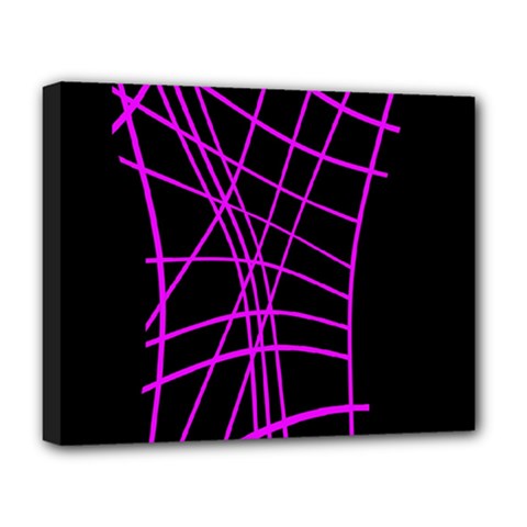 Neon Purple Abstraction Deluxe Canvas 20  X 16   by Valentinaart