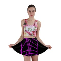 Neon Purple Abstraction Mini Skirt by Valentinaart